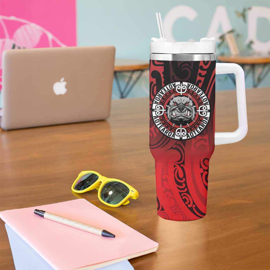 Aotearoa Bulldog Tumbler With Handle New Zealand Kowhaiwhai Tribal LT9 - Polynesian Pride