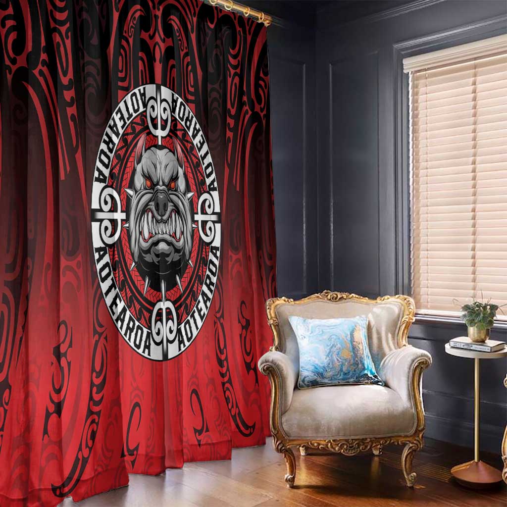 Aotearoa Bulldog Window Curtain New Zealand Kowhaiwhai Tribal LT9 - Polynesian Pride
