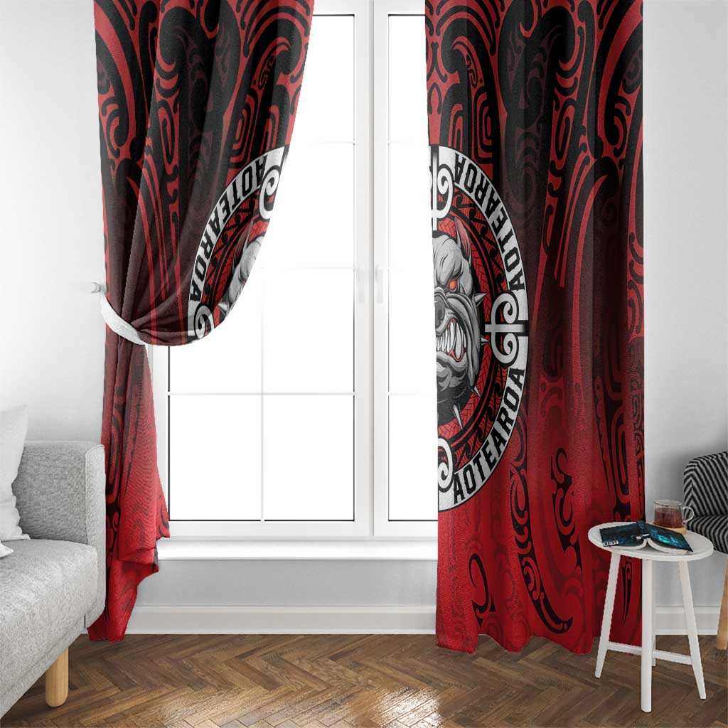 Aotearoa Bulldog Window Curtain New Zealand Kowhaiwhai Tribal LT9 - Polynesian Pride