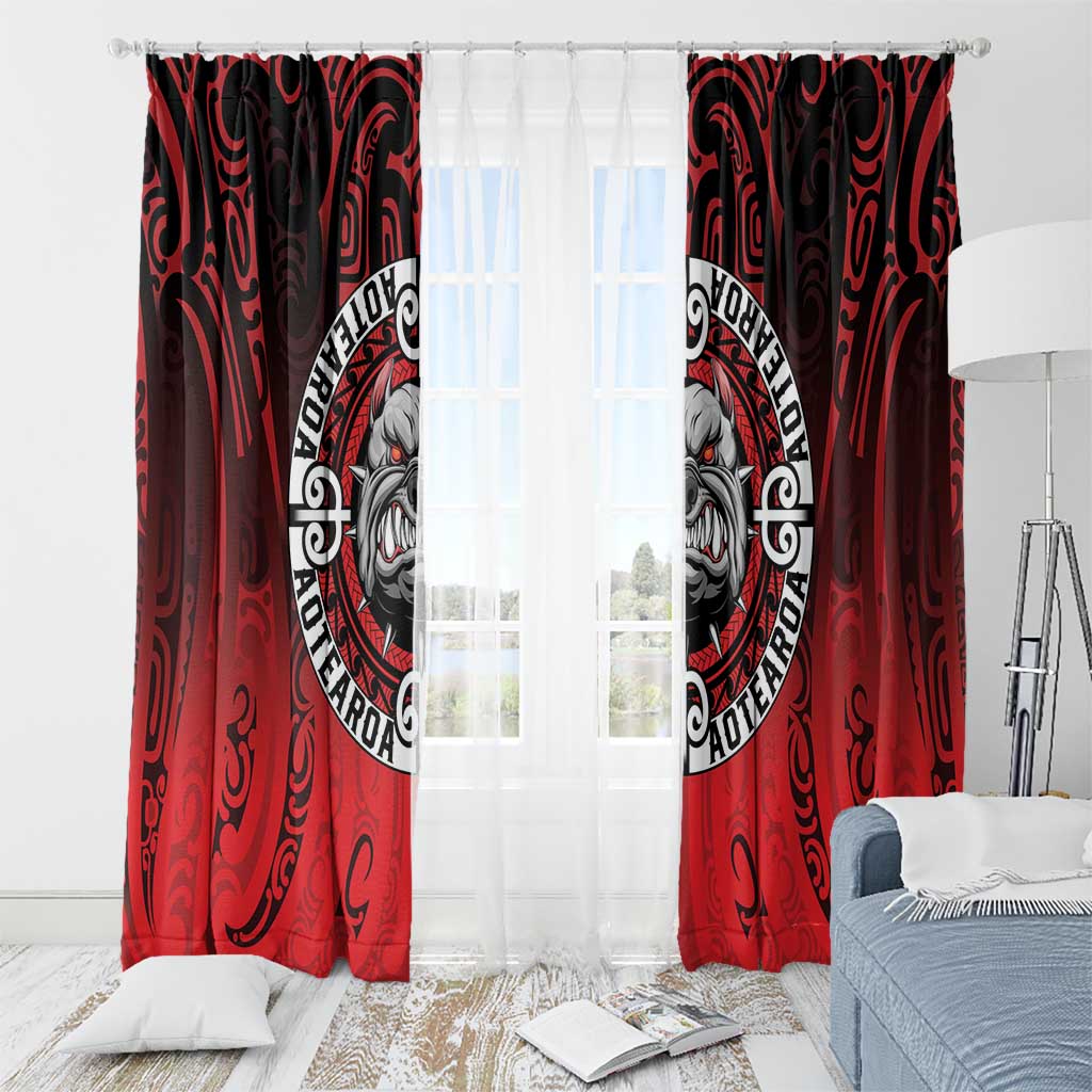 Aotearoa Bulldog Window Curtain New Zealand Kowhaiwhai Tribal LT9 - Polynesian Pride