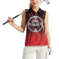 Aotearoa Bulldog Women Sleeveless Polo Shirt New Zealand Kowhaiwhai Tribal LT9 - Polynesian Pride