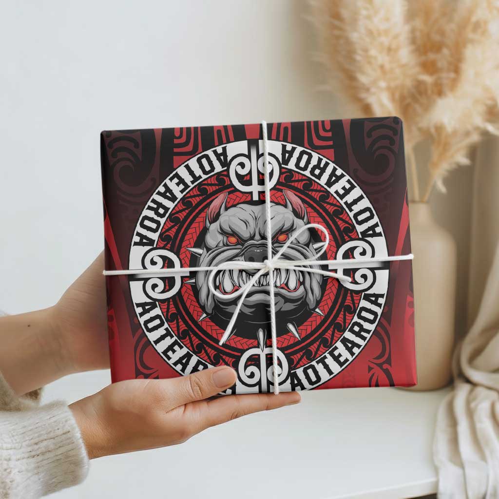 Aotearoa Bulldog Wrapping Paper New Zealand Kowhaiwhai Tribal LT9 - Polynesian Pride