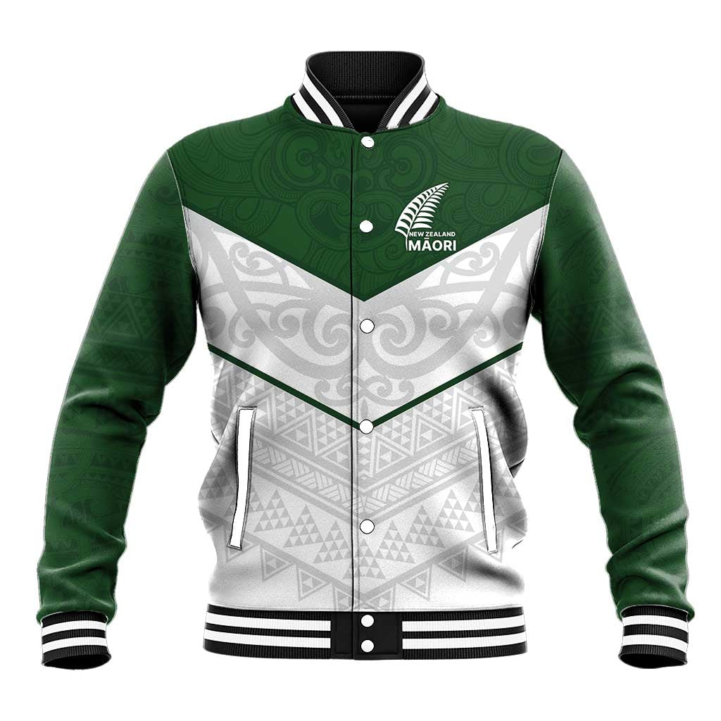 Custom New Zealand Maori Niho Taniwha Baseball Jacket LT9 Unisex Green - Polynesian Pride