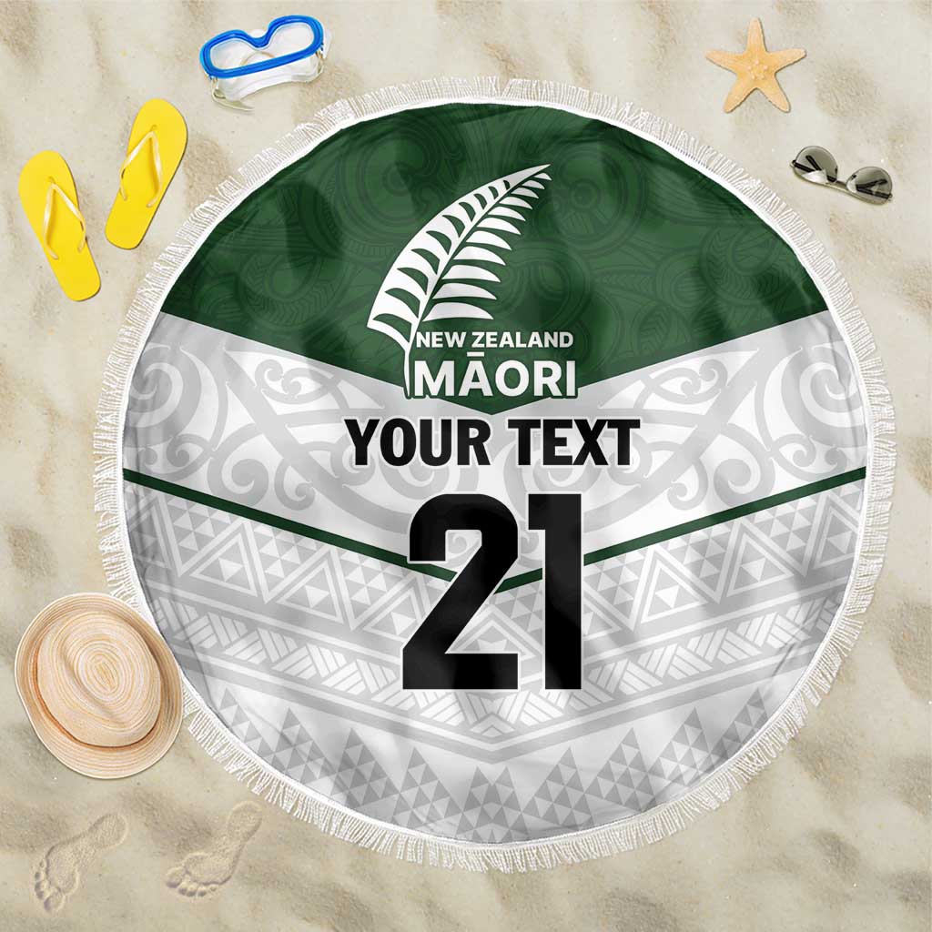 Custom New Zealand Maori Niho Taniwha Beach Blanket