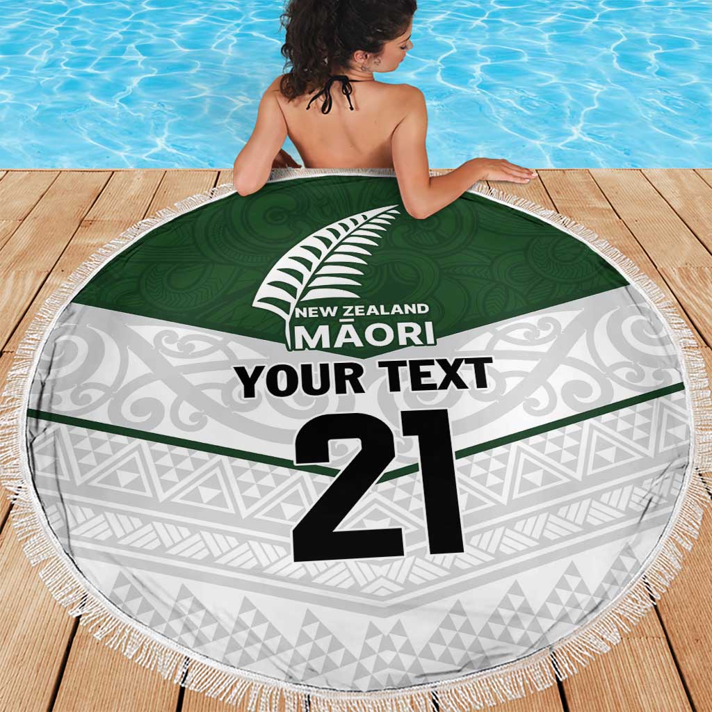 Custom New Zealand Maori Niho Taniwha Beach Blanket