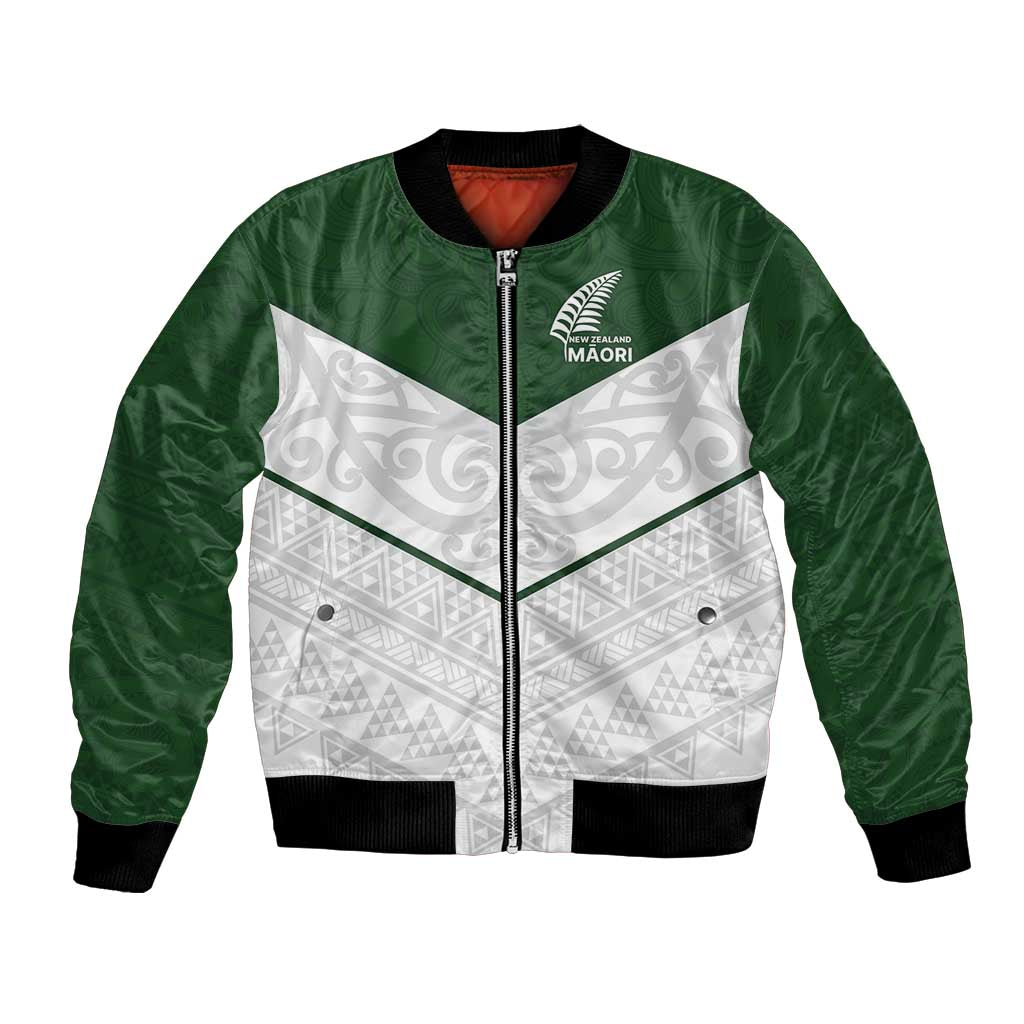Custom New Zealand Maori Niho Taniwha Bomber Jacket LT9 Unisex Green - Polynesian Pride