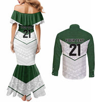 Custom New Zealand Maori Niho Taniwha Couples Matching Mermaid Dress and Long Sleeve Button Shirt LT9 - Polynesian Pride
