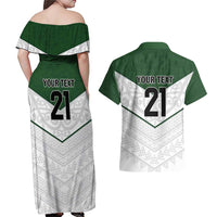 Custom New Zealand Maori Niho Taniwha Couples Matching Off Shoulder Maxi Dress and Hawaiian Shirt LT9 - Polynesian Pride