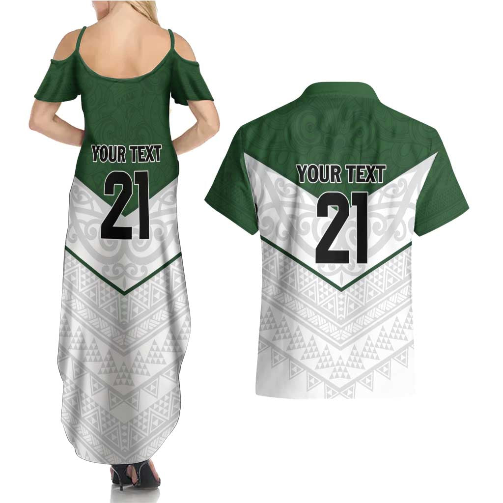 Custom New Zealand Maori Niho Taniwha Couples Matching Summer Maxi Dress and Hawaiian Shirt LT9 - Polynesian Pride