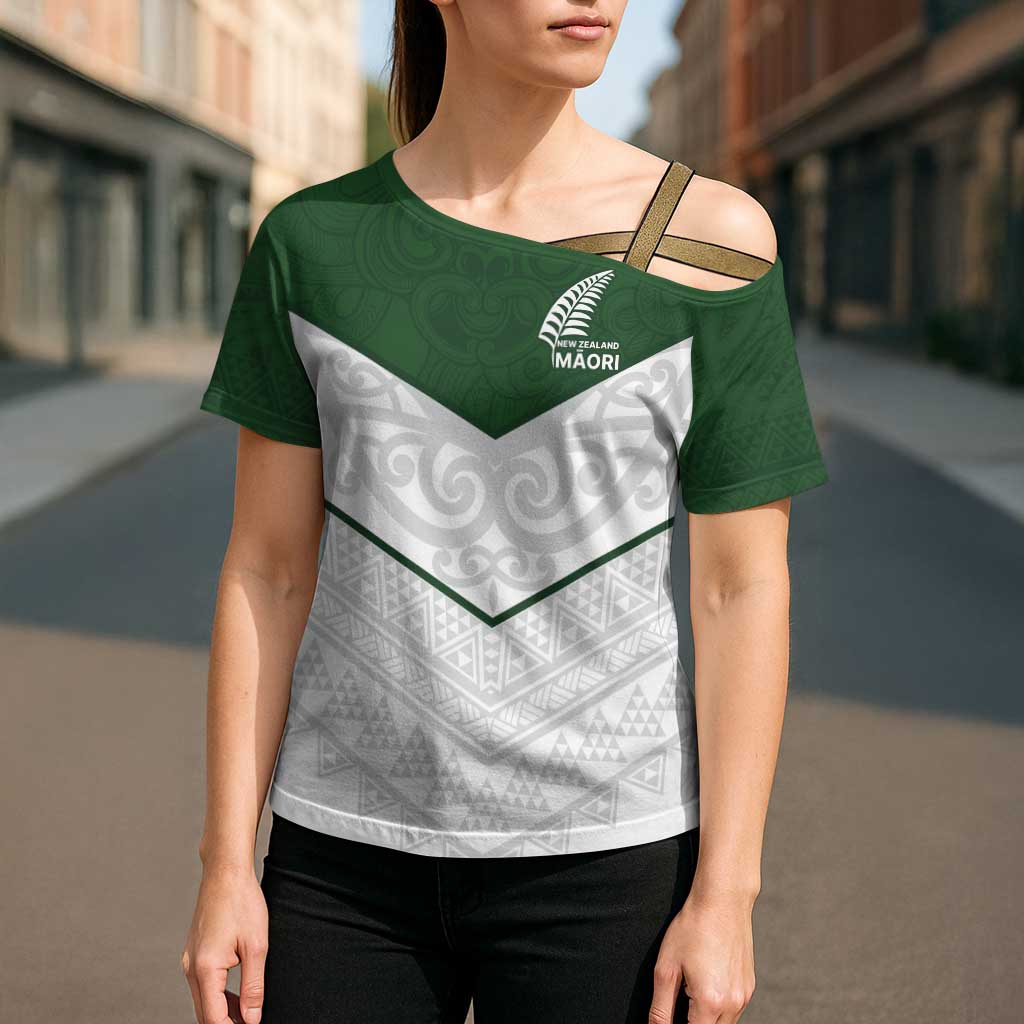 Custom New Zealand Maori Niho Taniwha Cross Shoulder Shirt - Polynesian Pride