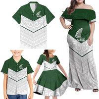 Custom New Zealand Maori Niho Taniwha Family Matching Off Shoulder Maxi Dress and Hawaiian Shirt LT9 - Polynesian Pride