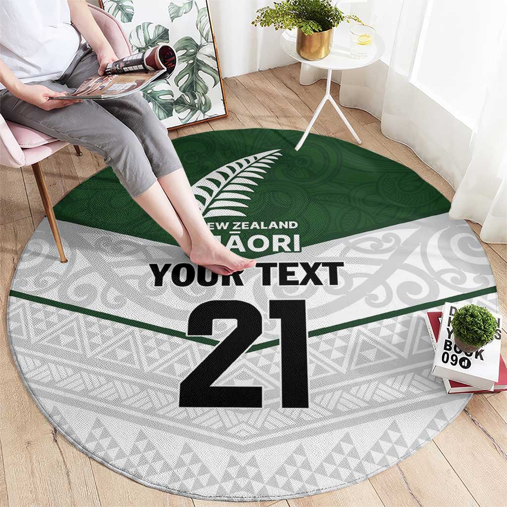 Custom New Zealand Maori Niho Taniwha Round Carpet