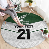 Custom New Zealand Maori Niho Taniwha Round Carpet