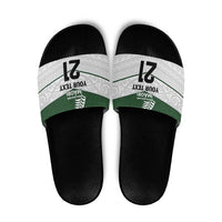 Custom New Zealand Maori Niho Taniwha Slide Sandals LT9 Green - Polynesian Pride