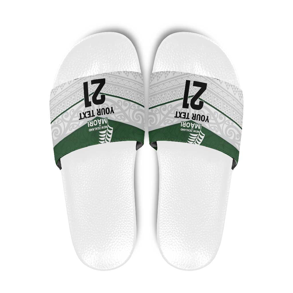 Custom New Zealand Maori Niho Taniwha Slide Sandals LT9 Green - Polynesian Pride