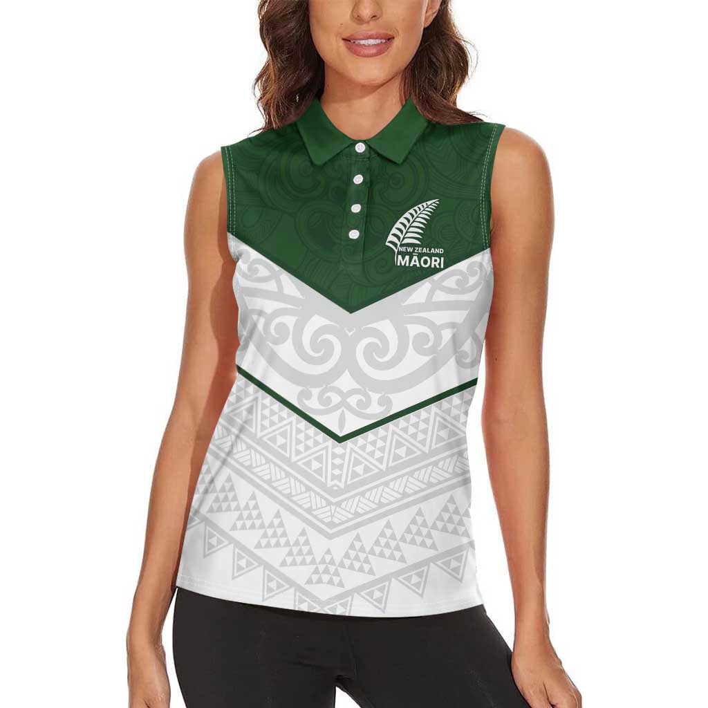 Custom New Zealand Maori Niho Taniwha Women Sleeveless Polo Shirt LT9 - Polynesian Pride