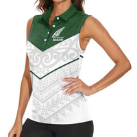 Custom New Zealand Maori Niho Taniwha Women Sleeveless Polo Shirt LT9 - Polynesian Pride
