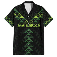 Custom New Zealand Maori Koru Koiri Motif Family Matching Off Shoulder Maxi Dress and Hawaiian Shirt LT9 Dad's Shirt - Short Sleeve Green - Polynesian Pride