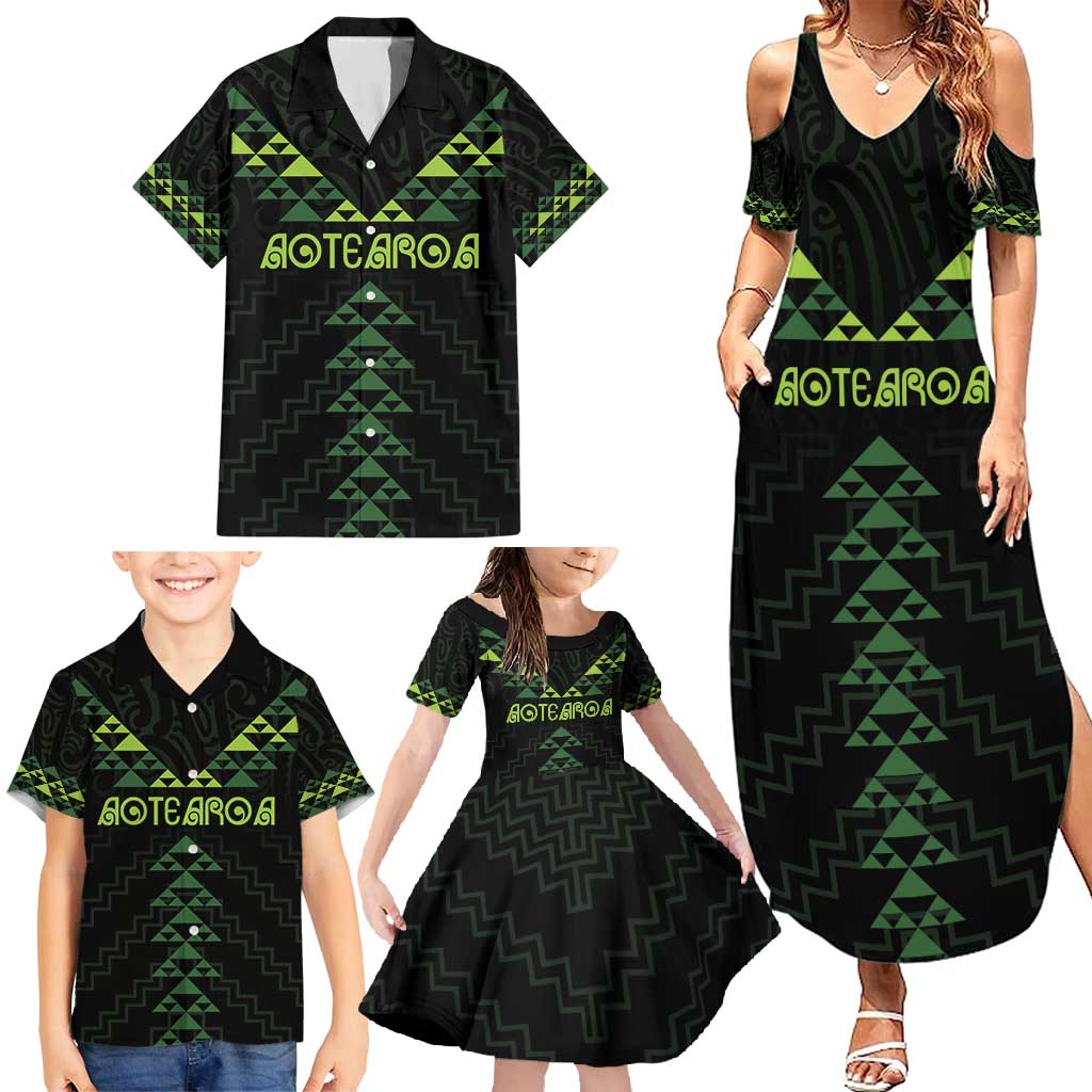 Custom New Zealand Maori Koru Koiri Motif Family Matching Summer Maxi Dress and Hawaiian Shirt