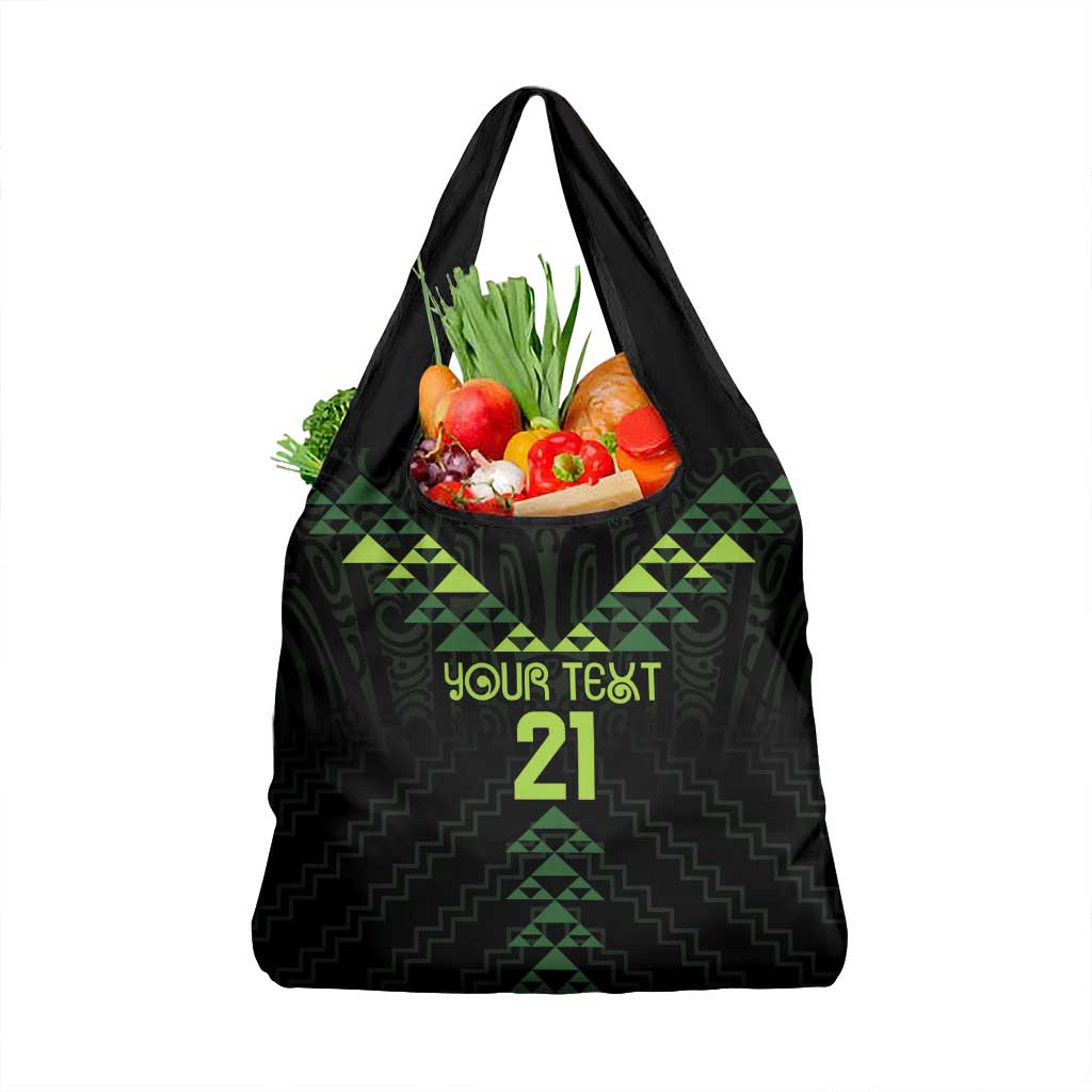 Custom New Zealand Maori Koru Koiri Motif Grocery Bag