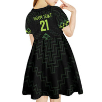 Custom New Zealand Maori Koru Koiri Motif Kid Short Sleeve Dress