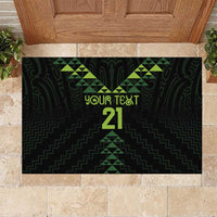 Custom New Zealand Maori Koru Koiri Motif Rubber Doormat