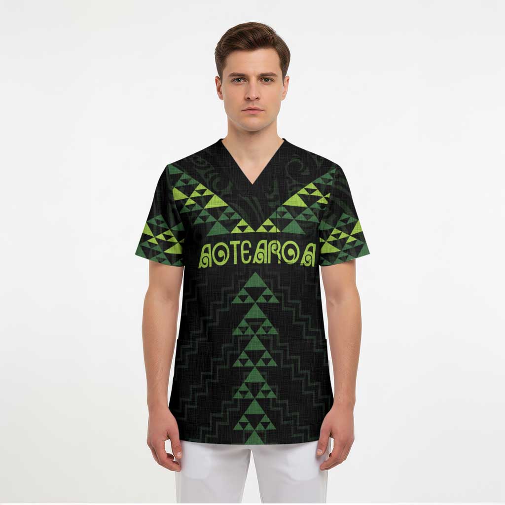 Custom New Zealand Maori Koru Koiri Motif Scrub Top - Polynesian Pride