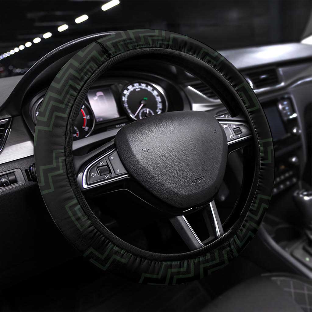 New Zealand Maori Koru Koiri Motif Steering Wheel Cover LT9 Universal Fit Green - Polynesian Pride
