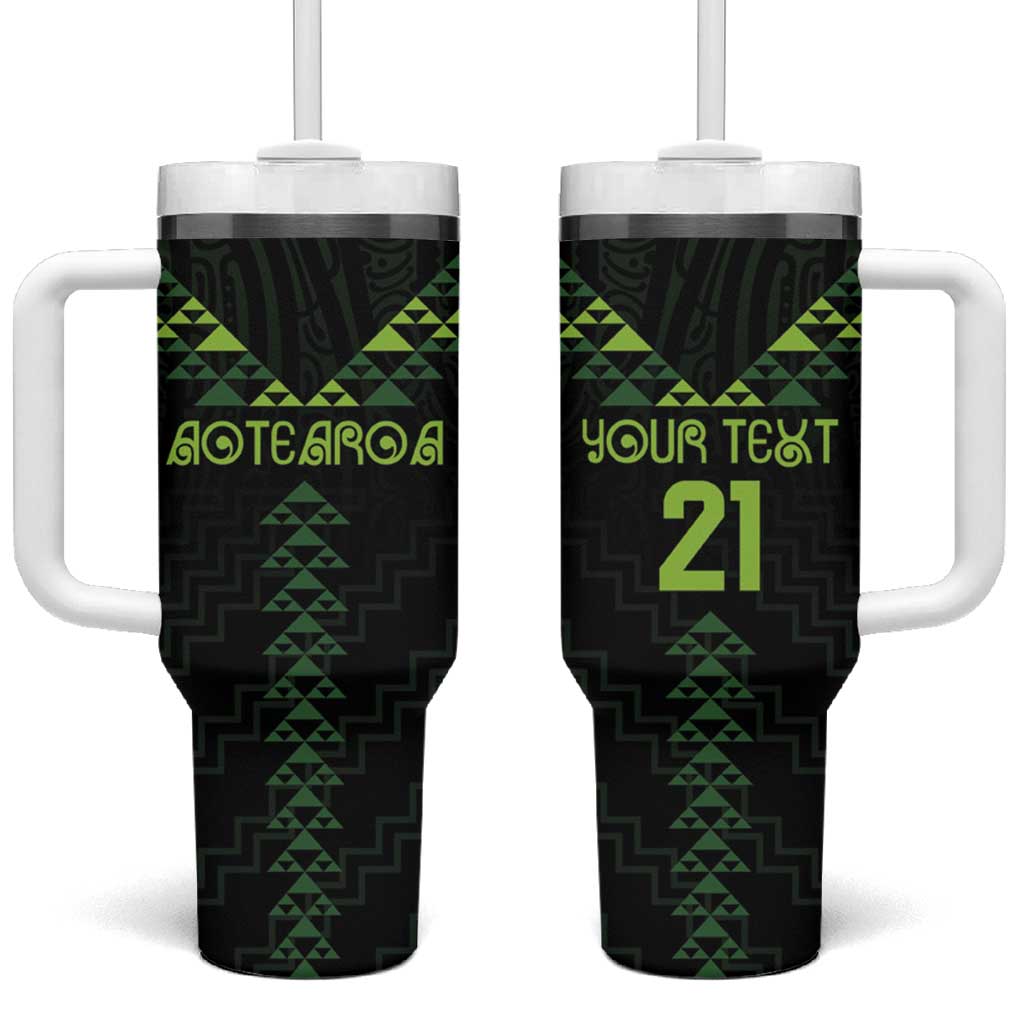 Custom New Zealand Maori Koru Koiri Motif Tumbler With Handle