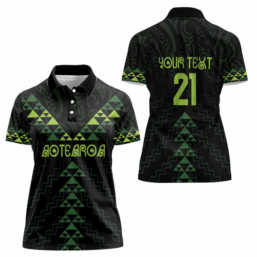 Custom New Zealand Maori Koru Koiri Motif Women Polo Shirt LT9 - Polynesian Pride
