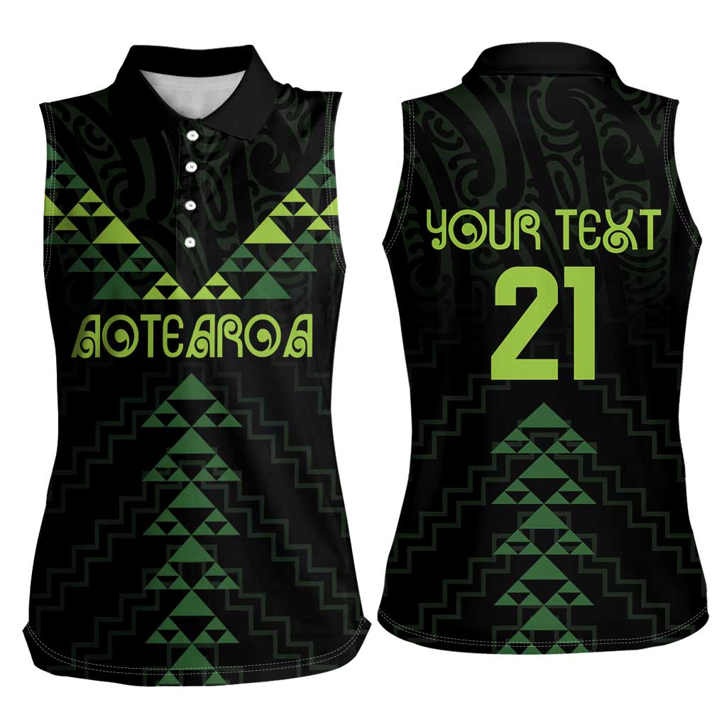 Custom New Zealand Maori Koru Koiri Motif Women Sleeveless Polo Shirt LT9 - Polynesian Pride