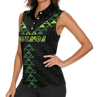 Custom New Zealand Maori Koru Koiri Motif Women Sleeveless Polo Shirt LT9 - Polynesian Pride