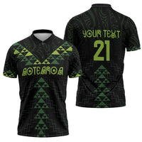 Custom New Zealand Maori Koru Koiri Motif Zipper Polo Shirt - Polynesian Pride