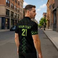 Custom New Zealand Maori Koru Koiri Motif Zipper Polo Shirt - Polynesian Pride