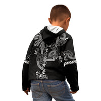 Filipino Sun Tribal Tattoo Kid Hoodie Philippines Inspired Barong Simple Black LT9 - Polynesian Pride