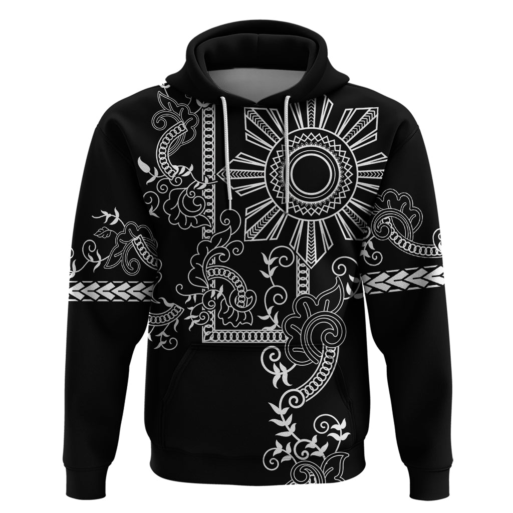 Filipino Sun Tribal Tattoo Zip Hoodie Philippines Inspired Barong Simple Black LT9 Pullover Hoodie Black - Polynesian Pride