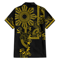 Filipino Sun Tribal Tattoo Family Matching Puletasi and Hawaiian Shirt Philippines Inspired Barong Simple Gold LT9 - Polynesian Pride