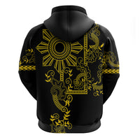 Filipino Sun Tribal Tattoo Hoodie Philippines Inspired Barong Simple Gold LT9 - Polynesian Pride