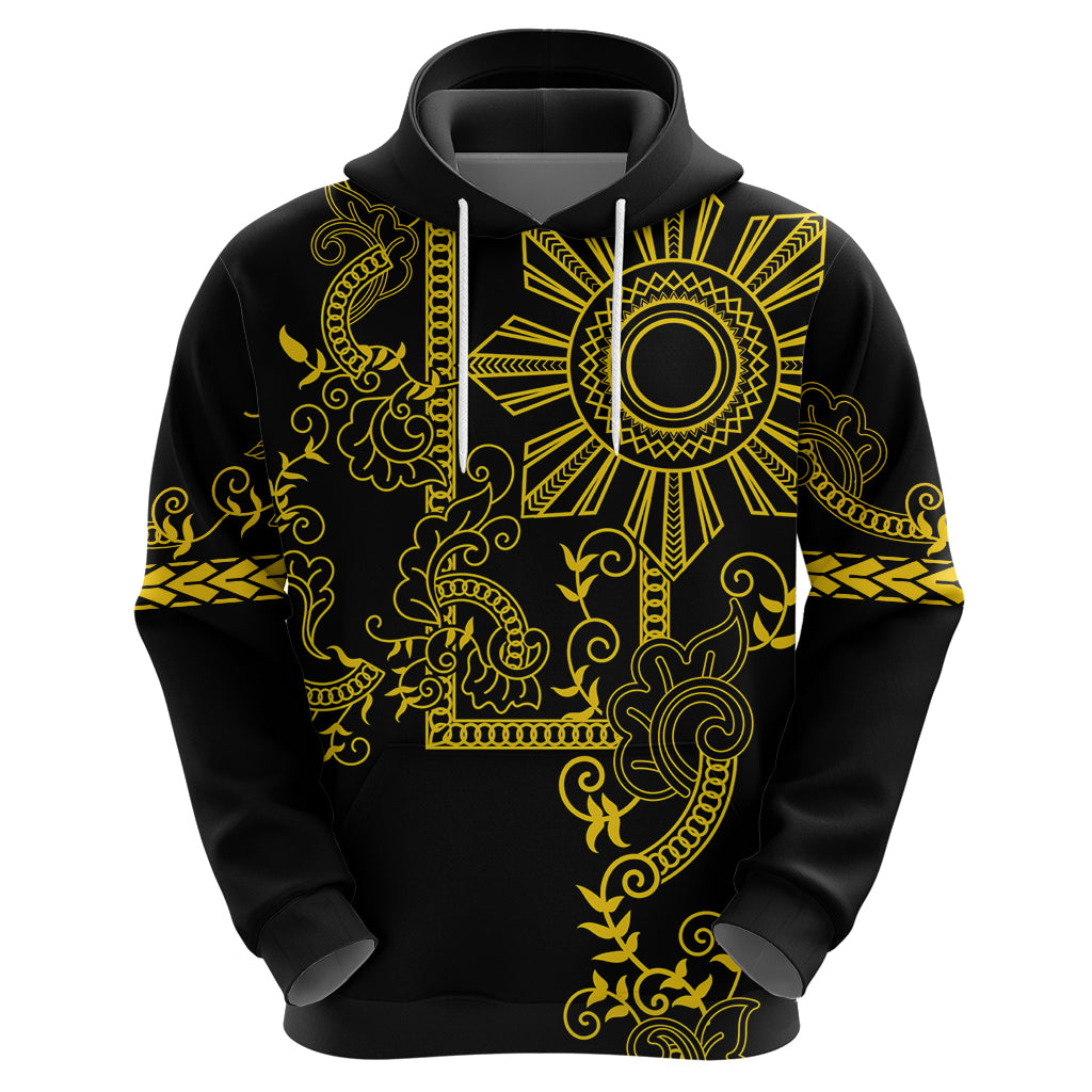 Filipino Sun Tribal Tattoo Hoodie Philippines Inspired Barong Simple Gold LT9 - Polynesian Pride