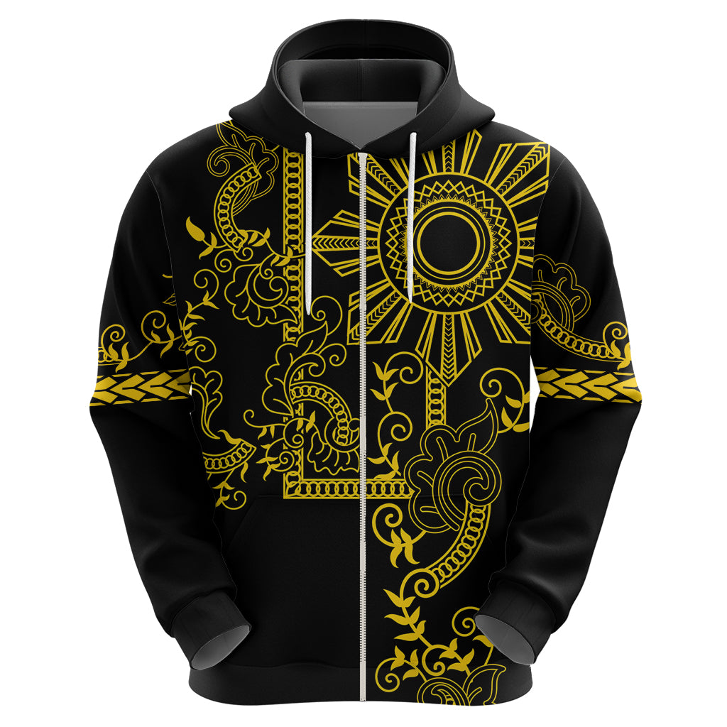 Filipino Sun Tribal Tattoo Hoodie Philippines Inspired Barong Simple Gold LT9 - Polynesian Pride