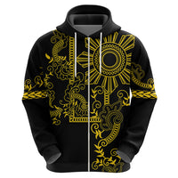 Filipino Sun Tribal Tattoo Hoodie Philippines Inspired Barong Simple Gold LT9 - Polynesian Pride