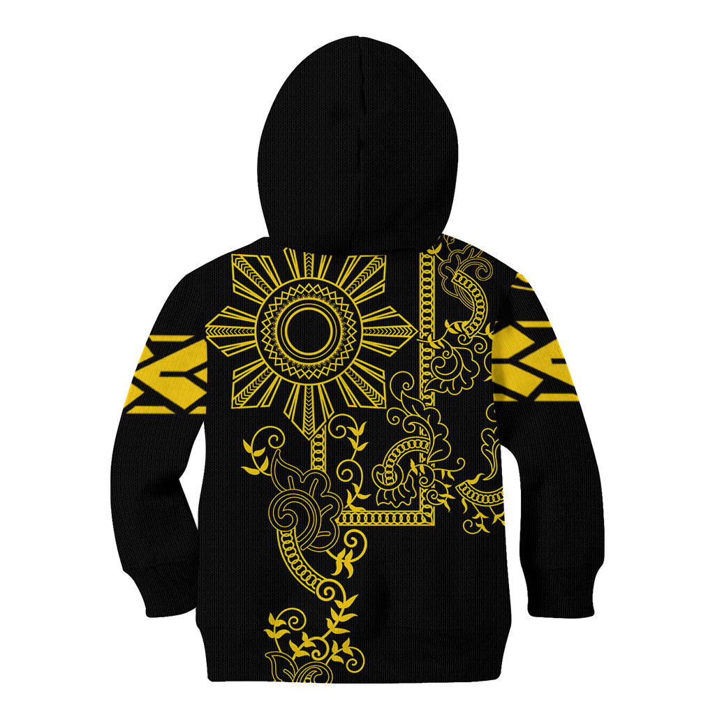 Filipino Sun Tribal Tattoo Kid Hoodie Philippines Inspired Barong Simple Gold LT9 - Polynesian Pride