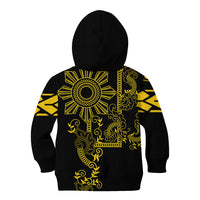 Filipino Sun Tribal Tattoo Kid Hoodie Philippines Inspired Barong Simple Gold LT9 - Polynesian Pride