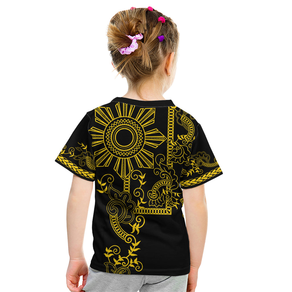 Filipino Sun Tribal Tattoo Kid T Shirt Philippines Inspired Barong Simple Gold LT9 - Polynesian Pride