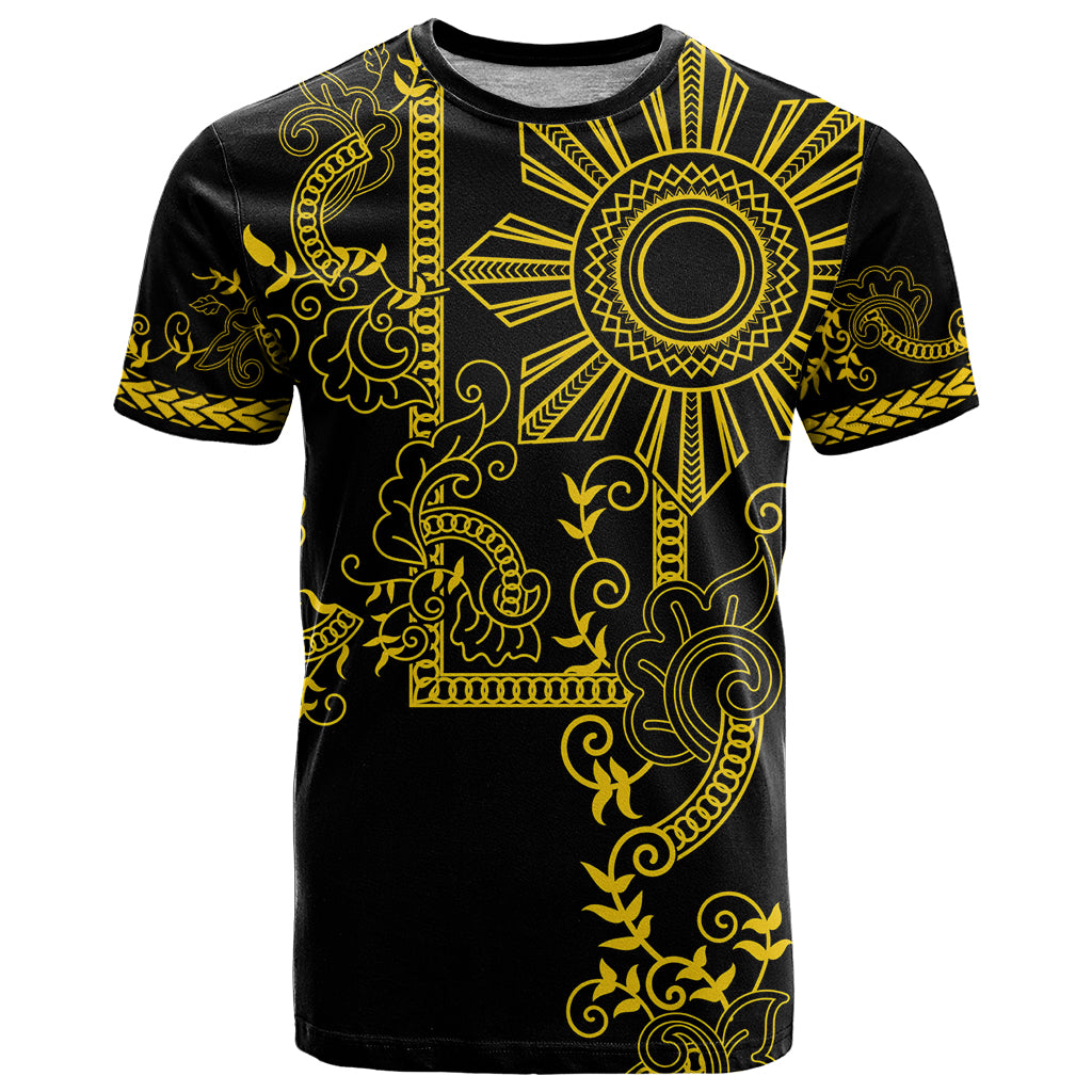 Filipino Sun Tribal Tattoo T Shirt Philippines Inspired Barong Simple Gold LT9 Gold - Polynesian Pride