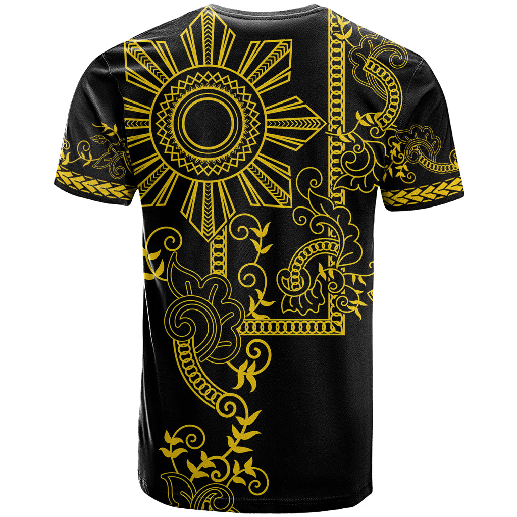 Filipino Sun Tribal Tattoo T Shirt Philippines Inspired Barong Simple Gold LT9 - Polynesian Pride
