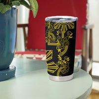 Filipino Sun Tribal Tattoo Tumbler Cup Philippines Inspired Barong Simple Gold LT9 - Polynesian Pride