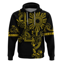Filipino Sun Tribal Tattoo Zip Hoodie Philippines Inspired Barong Simple Gold LT9 Pullover Hoodie Gold - Polynesian Pride
