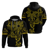 Filipino Sun Tribal Tattoo Zip Hoodie Philippines Inspired Barong Simple Gold LT9 - Polynesian Pride