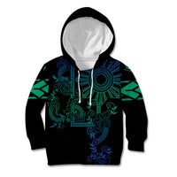 Filipino Sun Tribal Tattoo Kid Hoodie Philippines Inspired Barong Blue Art LT9 Hoodie Blue - Polynesian Pride